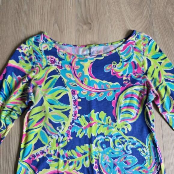 Lilly Pulitzer Marlowe T-Shirt Dress Women's XS Boatneck Chic Preppy Coastal - Picture 3 of 6